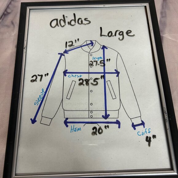 Adidas ALL SZN Mens Black White Varsity Logomania Collegiate Jacket Size Large - Picture 7 of 8